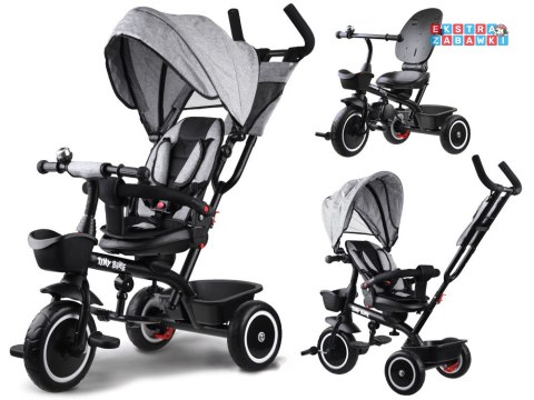 [SP0650 SZ] Rowerek dziecięcy trójkołowy Tiny Bike 3w1 z daszkiem obracany