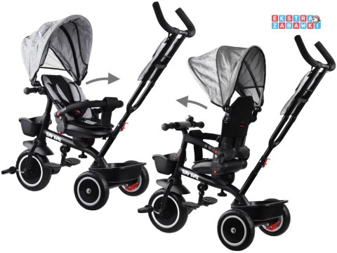 [SP0650 SZ] Rowerek dziecięcy trójkołowy Tiny Bike 3w1 z daszkiem obracany