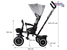 [SP0650 SZ] Rowerek dziecięcy trójkołowy Tiny Bike 3w1 z daszkiem obracany