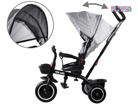 [SP0650 SZ] Rowerek dziecięcy trójkołowy Tiny Bike 3w1 z daszkiem obracany