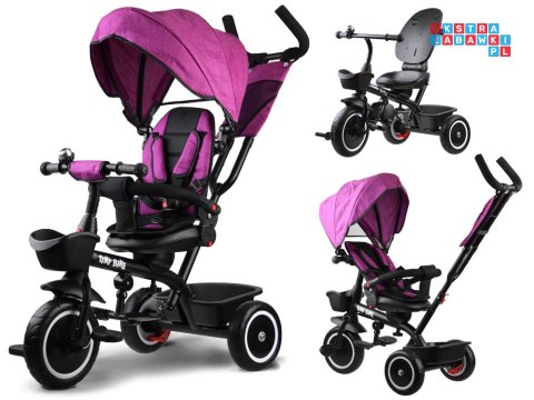 [SP0650 RO] Rowerek trójkołowy Tiny Bike 3w1 różowy z daszkiem