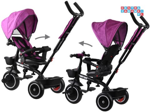 [SP0650 RO] Rowerek trójkołowy Tiny Bike 3w1 różowy z daszkiem