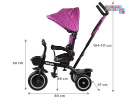 [SP0650 RO] Rowerek trójkołowy Tiny Bike 3w1 różowy z daszkiem