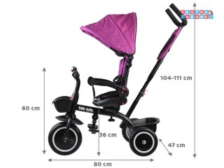 [SP0650 RO] Rowerek trójkołowy Tiny Bike 3w1 różowy z daszkiem