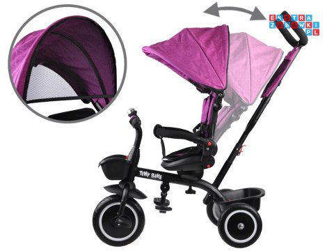 [SP0650 RO] Rowerek trójkołowy Tiny Bike 3w1 różowy z daszkiem