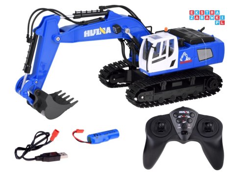 Zdalnie sterowana niebieska KOPARKA - gąsienice pilot RC0593