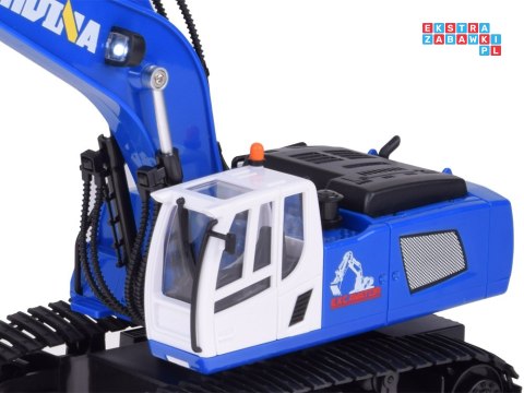 Zdalnie sterowana niebieska KOPARKA - gąsienice pilot RC0593