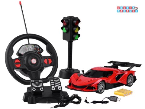 [RC0589 CZ] Zdalnie sterowane sportowe auto kierownica sygnalizacja