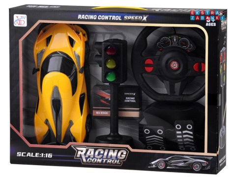 [RC0589 ZO] Zdalnie sterowane sportowe auto + kierownica + sygnalizacja