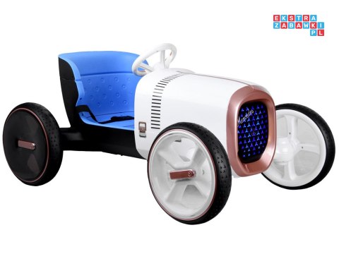 [PA0290] Autko retro Vision Mercedes Simplex na akumulator 12V/7Ah LED MP3 pilot - biały