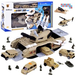 [ZA4439] Czołg kontener garaż pojazdy samochody wojskowe żołnierzyk