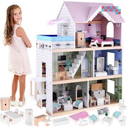 [ZA4835] Domek drewniany dla lalek basen winda mebelki