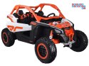 [PA0287] Duże Buggy Can-am Maverick dwuosobowy terenowy na akumulator 4x200W 24V/7Ah pilot wolny start multimedia - pomarańczowy