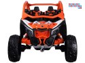[PA0287] Duże Buggy Can-am Maverick dwuosobowy terenowy na akumulator 4x200W 24V/7Ah pilot wolny start multimedia - pomarańczowy