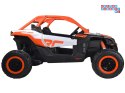 [PA0287] Duże Buggy Can-am Maverick dwuosobowy terenowy na akumulator 4x200W 24V/7Ah pilot wolny start multimedia - pomarańczowy