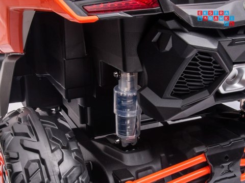 [PA0287] Duże Buggy Can-am Maverick dwuosobowy terenowy na akumulator 4x200W 24V/7Ah pilot wolny start multimedia - pomarańczowy