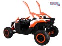 [PA0287] Duże Buggy Can-am Maverick dwuosobowy terenowy na akumulator 4x200W 24V/7Ah pilot wolny start multimedia - pomarańczowy