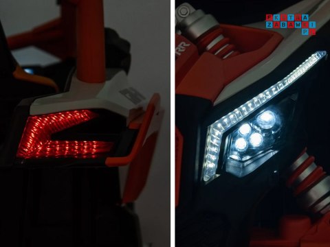 [PA0287] Duże Buggy Can-am Maverick dwuosobowy terenowy na akumulator 4x200W 24V/7Ah pilot wolny start multimedia - pomarańczowy