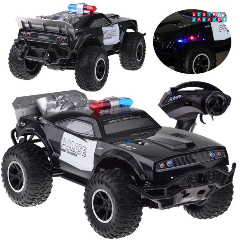 [RC0626] Duże auto sterowane monster truck policja na pilota oświetlenie