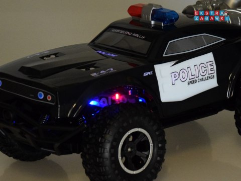 [RC0626] Duże auto sterowane monster truck policja na pilota oświetlenie