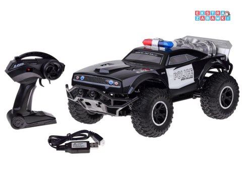 [RC0626] Duże auto sterowane monster truck policja na pilota oświetlenie