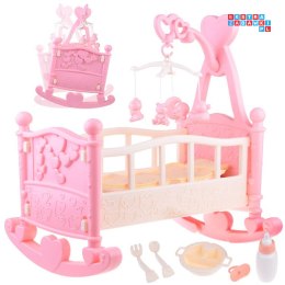 [ZA4788] Duże łóżeczko kołyska dla lalki karuzelka