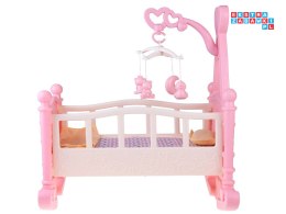 [ZA4788] Duże łóżeczko kołyska dla lalki karuzelka