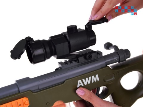 [ZA4632] Duży karabin snajperski naboje łuski celownik magazynek