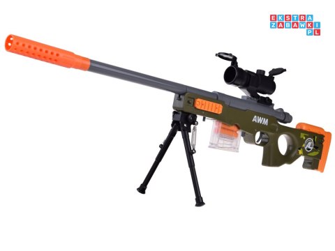 [ZA4632] Duży karabin snajperski naboje łuski celownik magazynek