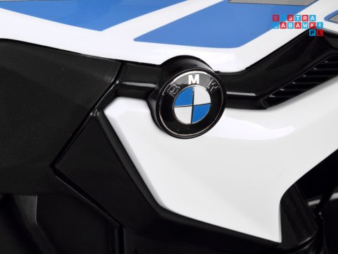 [PA0282] Motocykl BMW Policja na akumulator 2x35W 12V/7Ah kogut kółka boczne sakwy LED - biały