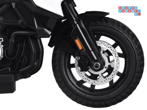 [PA0282] Motocykl BMW Policja na akumulator 2x35W 12V/7Ah kogut kółka boczne sakwy LED - biały