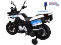 [PA0282] Motocykl BMW Policja na akumulator 2x35W 12V/7Ah kogut kółka boczne sakwy LED - biały