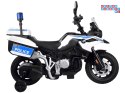 [PA0282] Motocykl BMW Policja na akumulator 2x35W 12V/7Ah kogut kółka boczne sakwy LED - biały
