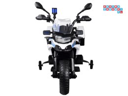 [PA0282] Motocykl BMW Policja na akumulator 2x35W 12V/7Ah kogut kółka boczne sakwy LED - biały