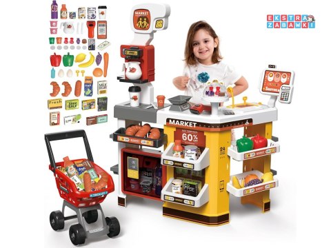 [ZA4638] Duży sklep supermarket cukiernia kawiarenka wózek akcesoria