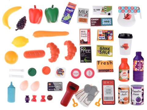 [ZA4638] Duży sklep supermarket cukiernia kawiarenka wózek akcesoria