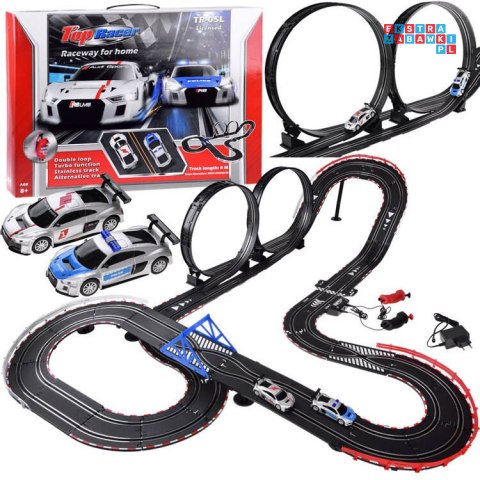 Elektryczny Tor wyścigowy rajdowy samochodowy 2 auta AUDI trasa 8m RC0620