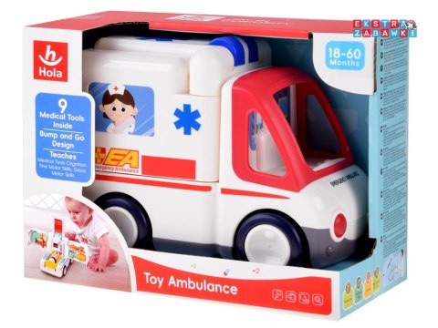 [ZA4540] Interaktywne autko ambulans akcesoria z ludzikami dźwięk światło