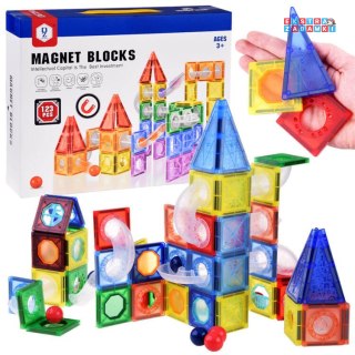 [ZA4719] Klocki magnetyczne 123 elementy kulodrom tor kulki