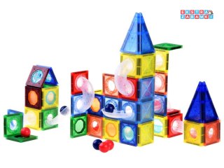 [ZA4719] Klocki magnetyczne 123 elementy kulodrom tor kulki