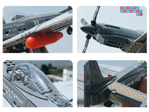 Klocki techniczne Samolot bojowy P-51 Mustang Fighter 256 ele ZA4624