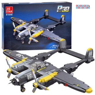 [ZA4623] Klocki techniczne samolot bojowy myśliwiec P-38 937 el.