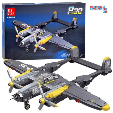 Klocki techniczne samolot bojowy myśliwiec P-38 937 ele ZA4623