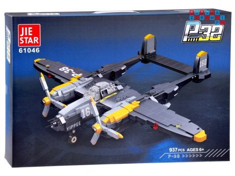 Klocki techniczne samolot bojowy myśliwiec P-38 937 ele ZA4623