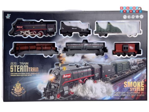 [RC0622] Kolejka elektryczna pociąg 185x99cm dymi paruje efekt dźwiękowy