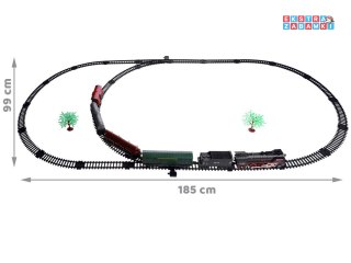 [RC0622] Kolejka elektryczna pociąg 185x99cm dymi paruje efekt dźwiękowy