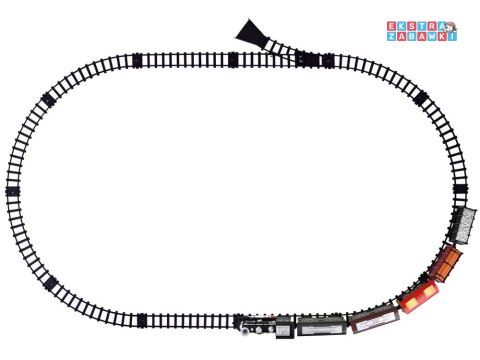 [RC0629] Kolejka z torami lokomotywa z wagonami para wodna światło