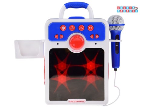 [IN0167] Muzyczny głośnik niebieski Boombox dla dzieci z mikrofonem