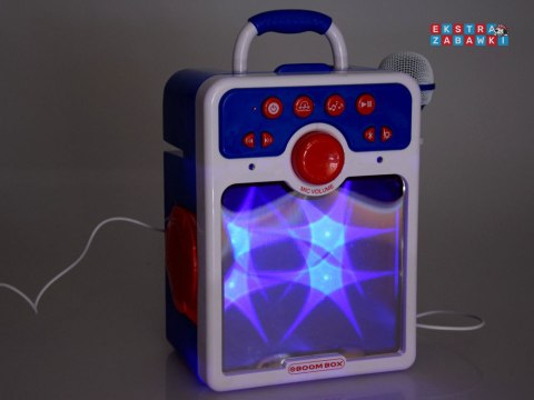 [IN0167] Muzyczny głośnik niebieski Boombox dla dzieci z mikrofonem