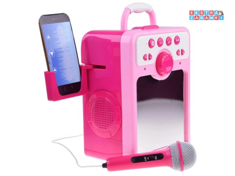[IN0166] Muzyczny głośnik różowy Boombox dla dzieci z mikrofonem
